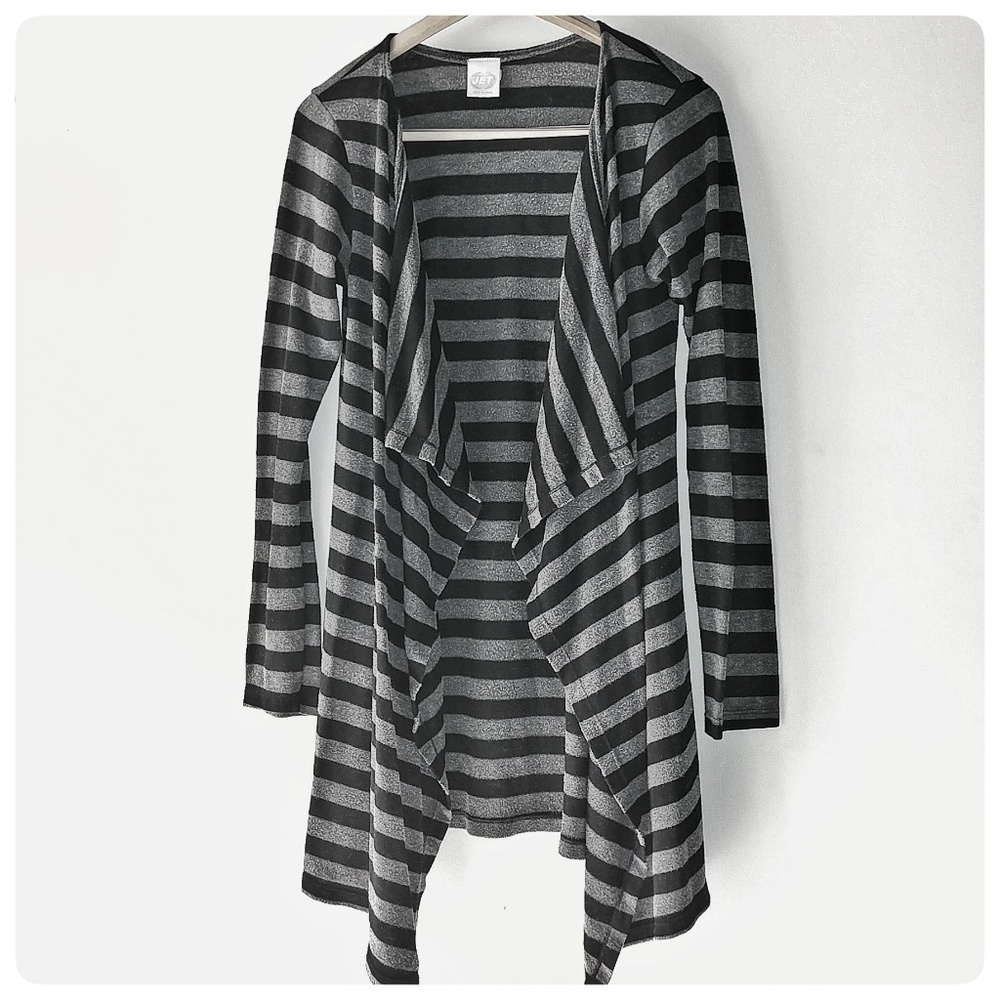 JET John Eshaya Striped Long Sleeve Cardigan Black - Picture 4 of 6